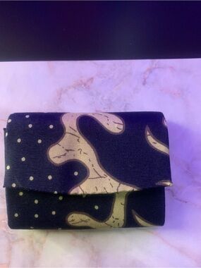 Abstract Gold and Black Folded Clutch Wallet